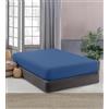 IlGruppone Lenzuolo Sotto No Stiro Con Angoli Elasticizzati Tinta Unita Effetto Raso Fino 27 Cm Lenzuola Microfibra Anallrgica Letto Coprimaterasso - Blu - Piazza e mezza