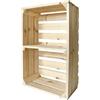 Generisch Cassette per frutta con tavola centrale, in legno, 60 x 40 x 20 cm, colore naturale
