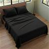 Generico Completo Letto Matrimoniale (180x200) Lenzuola Matrimoniali in Microfibra Anallergica, Manifattura Made in Italy, Set Completo 4 Pezzi con 2 Federe Cuscini Incluse, Bed Sheets (Nero)