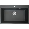 Essebagno Sierra lavello 1 sola vasca grande 76x50 in resina nera