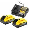 DEWALT Kit 2 Baterías compactas XR 18V POWERSTACK Li-Ion 5Ah y cargador per chi cerca qualità e praticità, per uso pratico e risultati affidabili