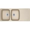 Franke - Lavello a due vasche con gocciolatoio AZG 621 finitura avena da 116x50cm