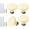 suiwotin 16 pomelli in ceramica beige, pomelli vintage per mobili da cucina