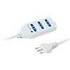 Techly 020881 Multipresa 3 Posti Italiana Bipasso Bianco