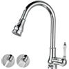 YWJFSA Vintage Rubinetto Lavello Cucina con Doccetta Estraibile, Ottone Girevole A 360°,Placcatura