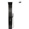 RELOVE Colonna Doccia Idromassaggio Pannello Doccia Set in 304 Acciaio Inox con doccetta doccia idromassaggio doccia a cascata e doccia a pioggia (7 * 20 * 140 cm (nero))