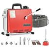 ZELCAN 400W Macchina Sturatubi Elettrica, Coclea di Drenaggio Elettrica, Pulitore Elettrico di Scarico Tubo 400r/min Drenaggio a Spirale con Scovolini 6 Teste e 20M Molle per Lavello Doccia WC