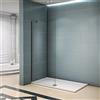 GENERIC Doccia Walk In 40x200 cm Parete Fissa in Vetro da 8 mm Temperato Trasparente Anticalcare Cromo Lucido Barra Stabilizzatrice 45 cm