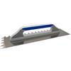 DEWEPRO® Frattazzo Svizzero Dentata - Spatola Lisciante - Frattazzo Per Intonaco - Acciaio Inossidabile 480x130mm - Dentato: Dentatura ad Arco 20x15mm - Manico Ergonomico di Alta Qualità a 3 Component