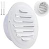 Generico Griglia di Ventilazione in Acciaio Inox, Griglia Aerazione Tonda, Copertura di Ventilazione per Presa d'Aria Muro, per Cucina, Bagno, Parete Cappa D'aria, Protezione Meteo(White,100 mm/4in)