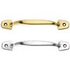 nextradeitalia 10PZ MANIGLIE PER MOBILI FISSE IN OTTONE - mm.115x17h. - interfori mm.100 ottone cromato