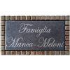 GUIZZO Creart - Targa Personalizzata Nomi/Via in Ceramica, Targhetta Personalizzata Modificabile Cornice in Mosaico, Porta Ingresso Personalizzata Made in Italy, 17x9Hcm Argento/Grigio Scuro