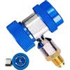 Pavsicgn Raccorda Adattatore R134A, Adattatore per Attacco Rapido, Connettore Auto/Antigoccia Regolabile per Sistemi di Climatizzazione