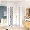 GENERIC 195 cm Box Doccia Angolare Porta Pieghevole 100 cm + Porta Battente 120 cm in Vetro 6 mm Temperato Anticalcare Trasparente Barra Stabilizzatrice e Telaio Cromo Lucido