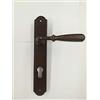 effedielle Maniglia in ferro antichizzato colore ruggine con placca foro yale,quadro maniglia mm.8 Completa per una porta dentro+fuori e di viti FM 030 Y.
