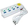 VR VETRINEINRETE Vetrineinrete® Multipresa schuko ciabatta elettrica a 4 posti polivalenti 10/16A con interruttore generale on/off e 4 interruttori indipendenti 250V max 2500 watt cavo 1,5 m con spina italiana B27