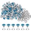QUARKZMAN 100pz Kit Occhielli in Metallo 1/6 (4mm) ID Occhiello per Teloni Piccolo Rondelle Autoportante con Foro Rondelle per Scarpe Cuoio Perline Nuclei Tela Etichette, Blu