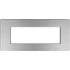 puntoluceled Placca in tecnopolimero effetto Metallo Satinato compatibile con BTicino Axolute Dynamic - 3/4/6 moduli - cornice copri interruttori da incasso - per cassette 503/504/506/507 (Silver Argento 6 moduli)