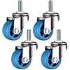 NIANXINN 4 Rotelle per Mobili,Attacco a Bullone M10,Ruote Girevoli Nylon,200 Kg Heavy Duty Ruote con Freno,Resistenti All'Usura/Mute (1/1,25 / 1,5/ 2)