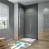 GENERIC WALK IN Parete Doccia Movibile Girevole Verso Interno e Esterno 75x185 cm in Vetro 6 mm Trasparente Temperato Anticalcare Telaio Cromato Lucido