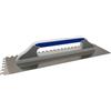 DEWEPRO® Frattazzo Svizzera Dentata, Denti 10 x 10 mm, Spatola Lisciante - Cazzuola Per Intonaco - Acciaio Inossidabile : 480x130mm - Manico Di Alta Qualità A 3 Componenti