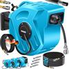 MASKO® Avvolgitubo automatico per tubo aria compressa da 20 m - Schlauchtrommel con attacco da 1/4, avvolgitubo, supporto a parete, maniglia di trasporto, orientabile a 180°, freno del tubo