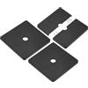 M METERXITY Confezione da 3 flange divise da parete, in ABS, quadrate, autoadesive, per accessori per tubi di diametro 10 mm/pavimento/soffitto, piastre di copertura idrauliche [nero, 7 mm H]