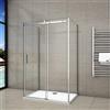 AICAit 195 cm Box Doccia a Tre Lati Porta Scorrevole con Doppia Parete Laterale 110x70x70 cm Vetro 8 mm Temperato Trasparente Anticalcare Telaio Cromato Lucido