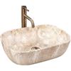 Rea - Lavabo Da Appoggio Belinda Savana Lavandino Bagno 470 X 340 X 135 mm In Ceramica (Imitazione Di Pietra)