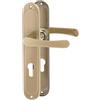 ERGO line MALMO guarnizione per porte classica, bronzo (patina), maniglia con piastra di copertura a cilindro di chiusura set di maniglie con piastra di copertura lunga, guarnizione per porte
