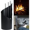 ACXIN Set di 4 attrezzi per camino, moderno, in acciaio, inclusi spazzola, pala, attizzatoio, supporto con manici in acciaio inossidabile, buona resistenza al calore, anti-fouling, bello e durevole