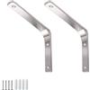 FEEIMOL 2 Pezzi Staffe per Mensole Pesanti Supporto Mensole L Forma 90 Gradi Angolare Staffa Mensola Muro Reggimensola con Viti per Scaffali Casa Cucina Ufficio Argento 15x12,5 cm
