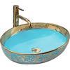 Rea - Lavabo Da Appoggio Margot Oro/Blu Lavandino Bagno 520 X 400 X 135 mm Ceramica (Oro)