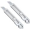 Qerwsdty 2 Pezzi di Coltello Multiuso, Taglierino Retrattile Argentato per Uso In Ufficio, Casa, Scuola