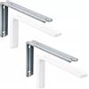 DACAN PROTECTION Reggimensola Coppia Staffe Angolari, Supporti in Metallo con Copertura in Plastica, Supporto a L - Ideale per Mensole, Librerie e Scaffali -12 cm (BIANCO, CM 18)