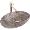 Rea - Lavabo Da Appoggio B Stone Nature Lavandino Bagno 490 X 310 X 135 mm Ceramica (Grigio)