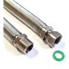 H2O-Flex Tubo corrugato DN20 3/4 ÜM x 3/4 AG estraibile da 260 mm - 520 mm tubo solare in acciaio inox