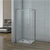 AICA Box Doccia Angolare 100x80x195cm Porta Battente Più Parete Fissa 6mm Vetro