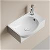 EMKE Lavabo Sospeso 405 x 280 x 140 mm - Lavabo Compatto ed Elegante per Piccoli Bagni e WC Ospiti -Rubinetto a Destr, Installazione a Parete, Bianco Lucido