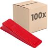 Dalsys Sistema di livellamento piastrelle, 100 cunei Rosso plastica | Aiuto di posa per pavimenti piastrellati, utensile per posatore piastrelle per fughe uniformi e altezza pavimento uniforme