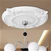 Generisch Rosone da soffitto bianco, Ø 30,48 cm, in poliuretano, elemento decorativo, stucco, decorazione da parete per soggiorno, lampada in polistirolo, rotondo, diametro interno: 8,71 cm, 1 paio di