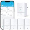 GoveeLife Rilevatore d'acqua Ieak WiFi 2 per casa, sensore intelligente Ieak dell'acqua, confezione da 4 con allarme regolabile da 100 dB e allarmi app, rilevatore wireless con trasmissione da 399,9 m