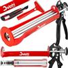 DELPHI Pistola Per Cartucce 330ml Per Acrilico, Silicone, Resina, Sigillatura, Adesivo, Siringa Per Colla, Pistola Professionale Per Silicone, Pistola Per Cartucce (330 ml)