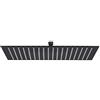 Homgoday Soffione doccia a pioggia, in acciaio inox, 50 x 50 cm, quadrato, colore: nero