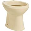 Barbottina Vaso WC a Terra con Scarico a Pavimento in Ceramica Champagne Serie Elite con Brida Finitura Lucida