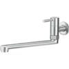 XSDSM Rubinetto A Muro per Lavello Rubinetto Solo Acqua Fredda Girevole A 180° Miscelatore Cucina Monocomando In Acciaio Inossidabile Spazzolato,30 CM