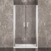 Arreditaly Box Doccia Saloon Nicchia Trasparente 6 Mm Altezza 195 Cm Porta Bagno Ante Apertura Doppia Battente Cristallo Temperato Struttura Alluminio Anodizzato Maniglie Acciaio Cromato Sofia (90 x 195 Cm)