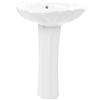vidaXL Lavandino a Colonna in Ceramica Bianca Sanitari Bagno Lavabo Lavello