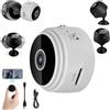 Generic Telecamera segreta 2025, mini telecamere di sicurezza magnetiche, mini telecamera di sicurezza con monitor senza fili con funzione di visione notturna, WiFi Camear Outdoor Wireless 1080p HD (bianco)