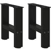 vidaXL Gambe per Tavolino da Caffè Nere 2 pz 30x(30-31) cm Acciaio